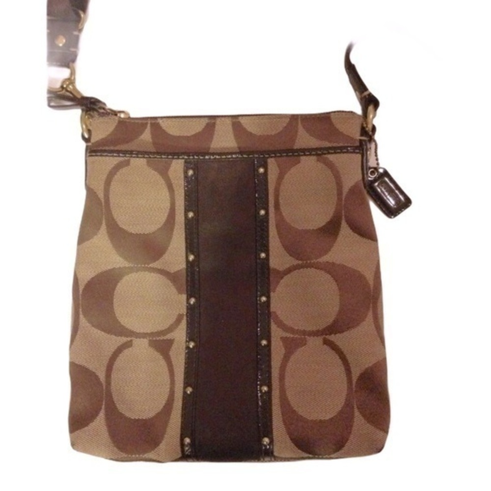 COACH crossbody brown w/ micro studs